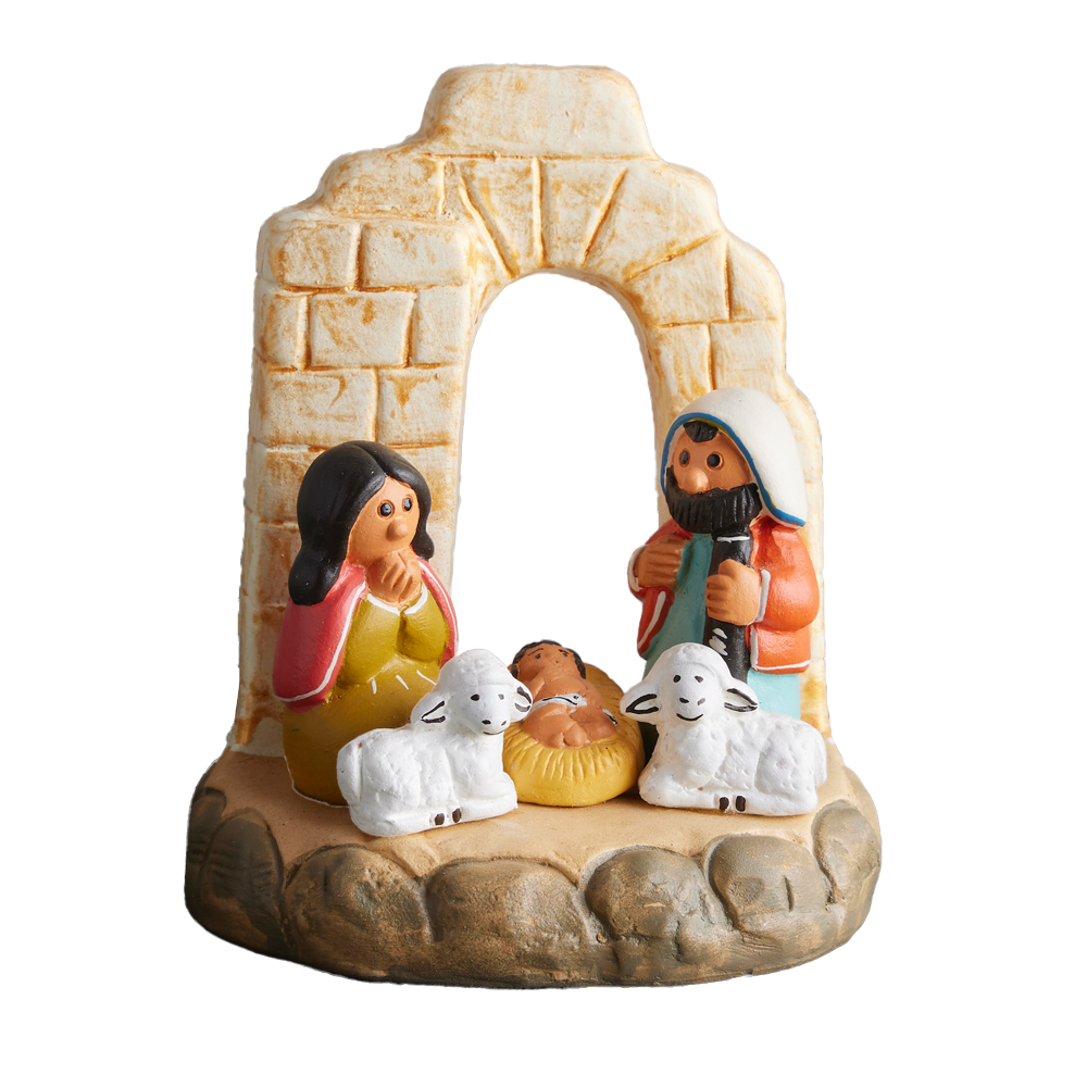 Peruvian Inca Arch Holy Family Nativity Figurine