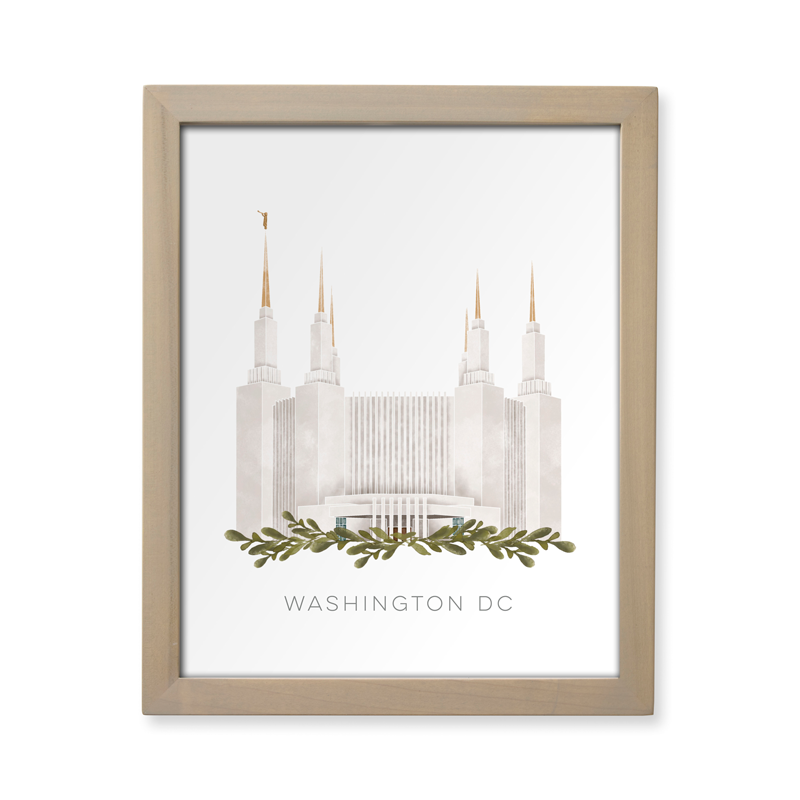 Washington DC Temple (13x16 Framed Paper Print)