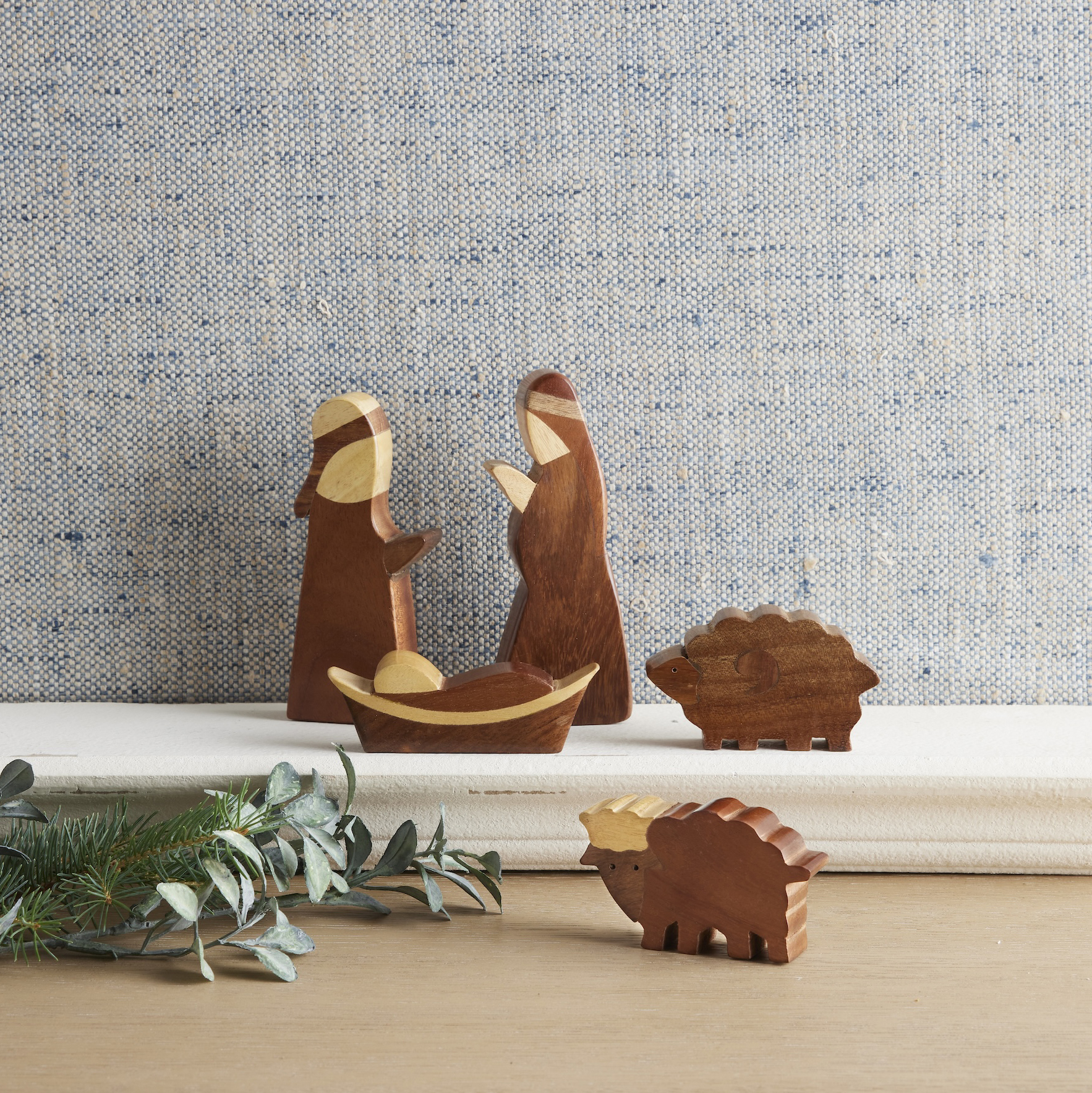 Indian Modern Silhouette Wood Nativity, , large