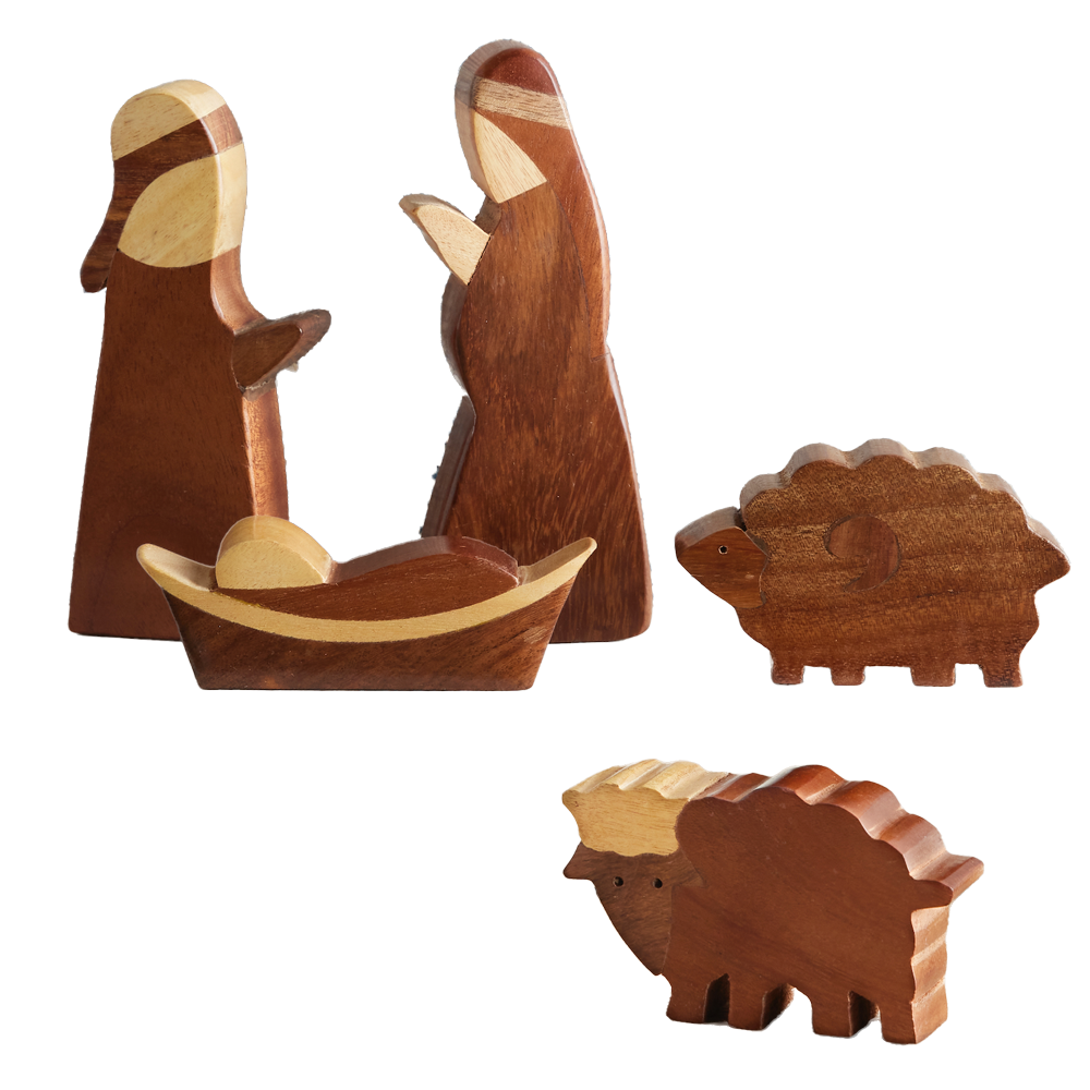 Indian Modern Silhouette Wood Nativity