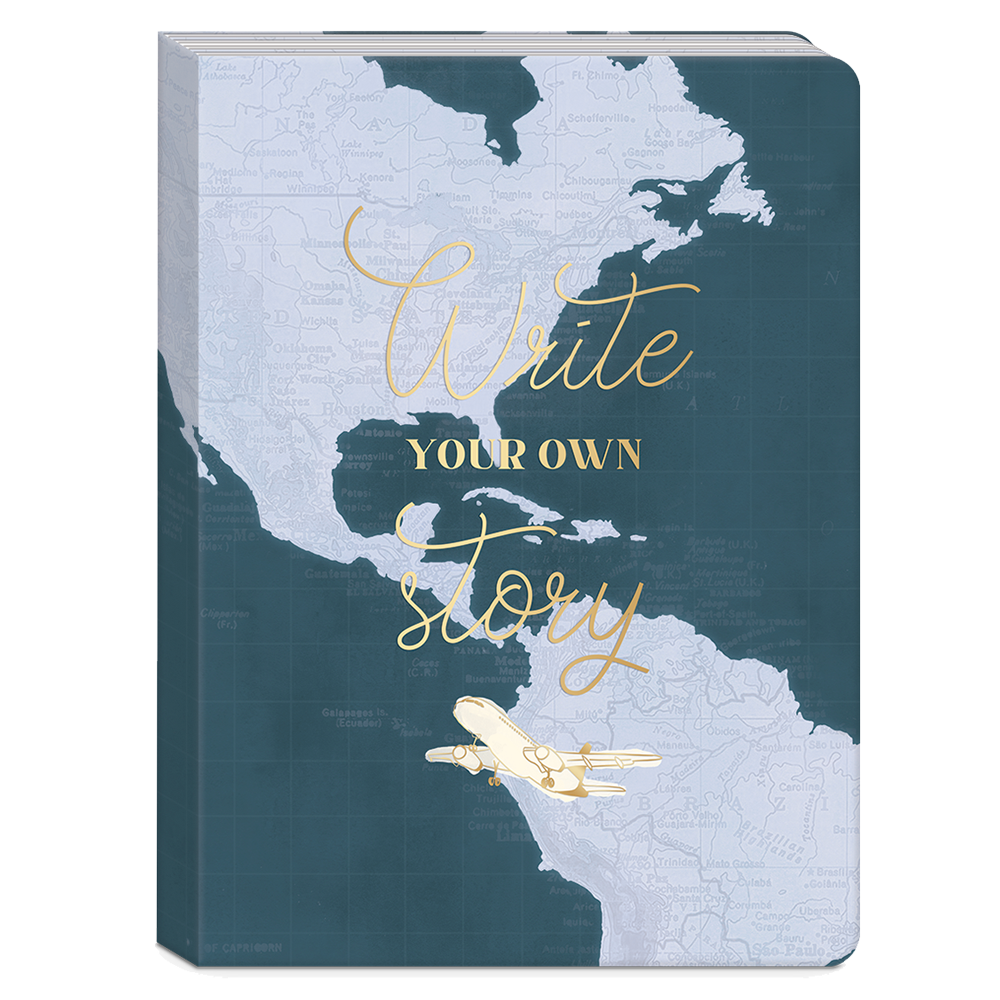 Write Your Own Story Travel Guided Linen Journal, , large image number 0