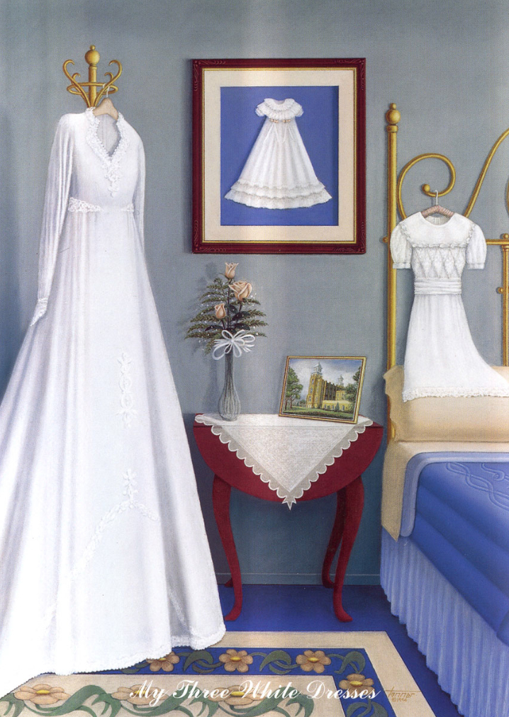 My Three White Dresses Print, , large image number 0