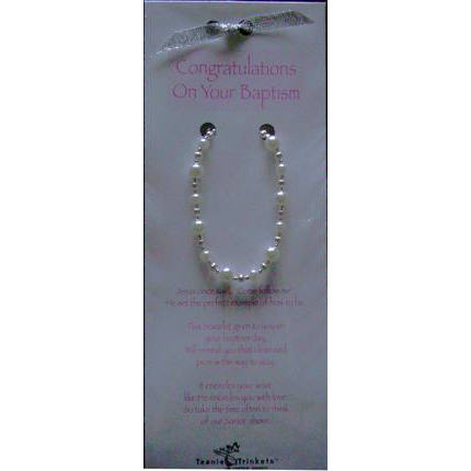 Baptism Pearl and Silver Bracelet, , large image number 1