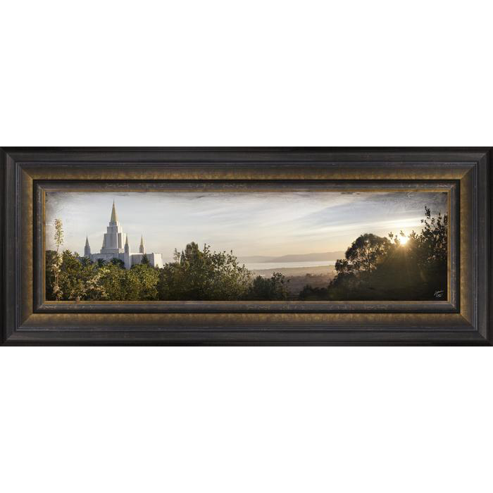 Oakland Temple, the Day Dawn is Breaking (19x48 Canvas Framed Art), , large image number 0