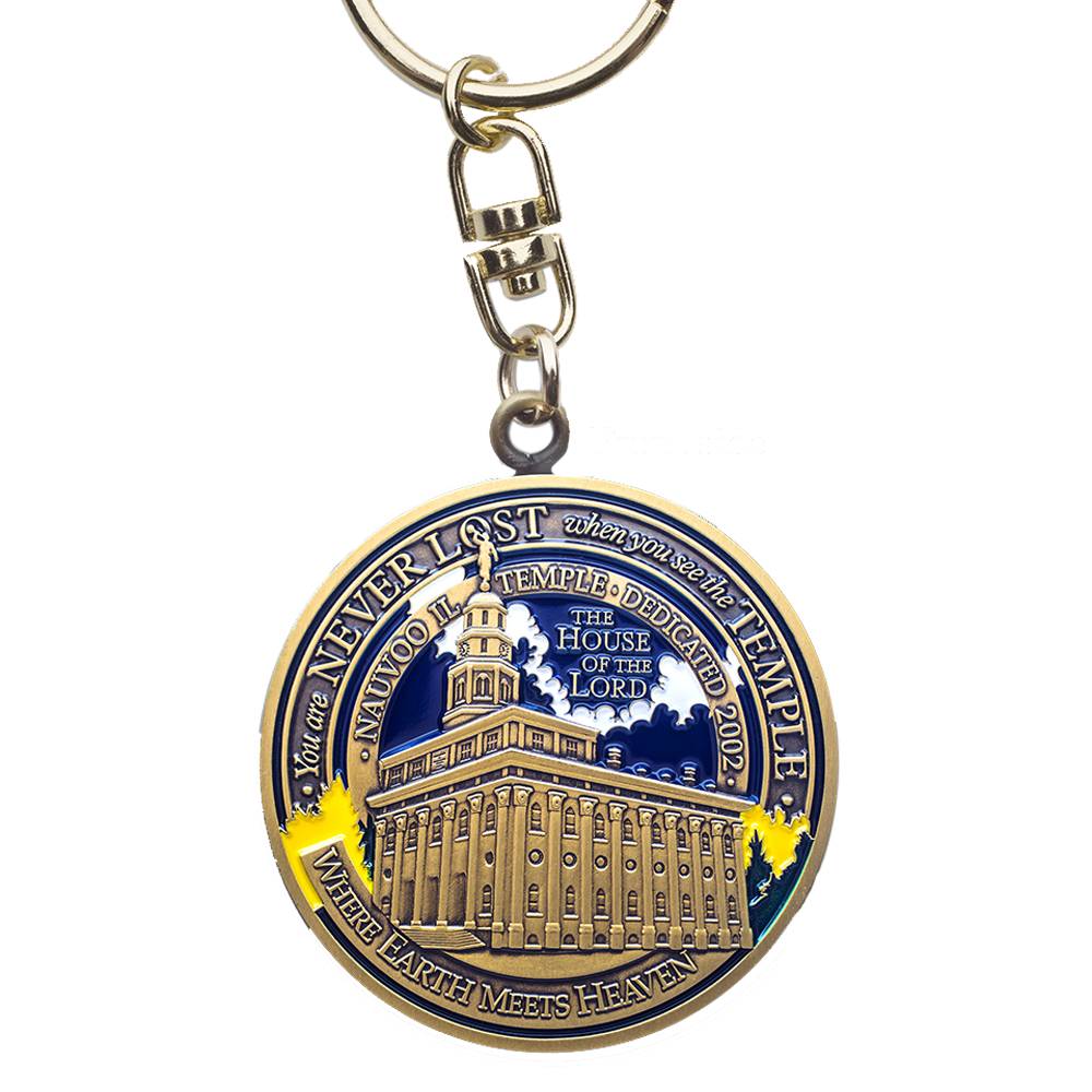 Nauvoo Temple Medallion Keychain, , large image number 0