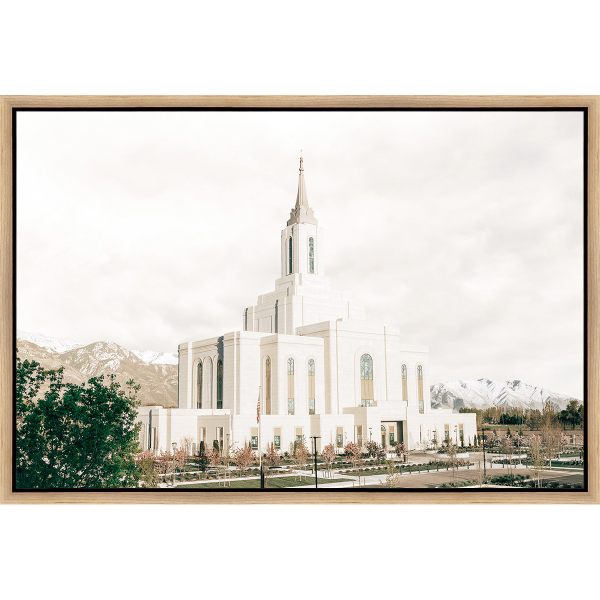 Sweet is the Work, Orem Temple (31.5x21.5 Framed Canvas)