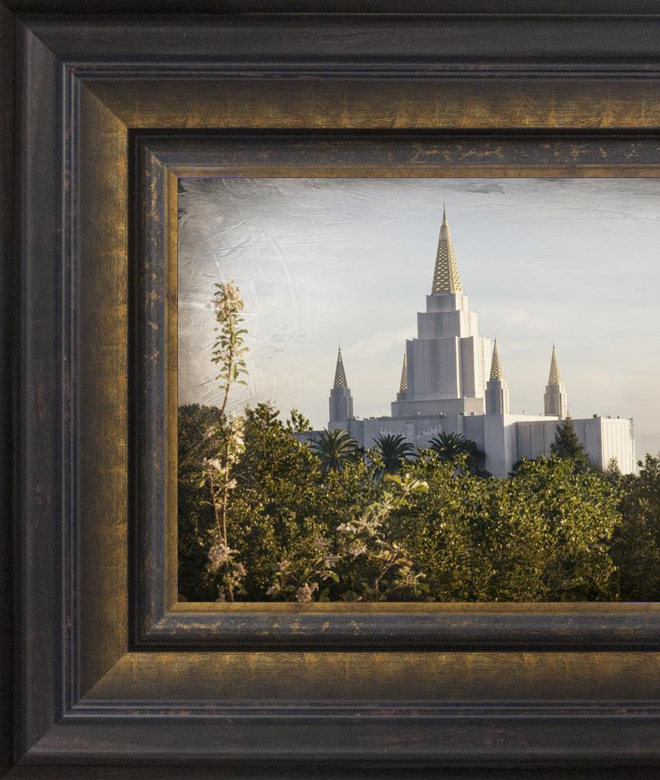Oakland Temple, the Day Dawn is Breaking (19x48 Canvas Framed Art), , large image number 1