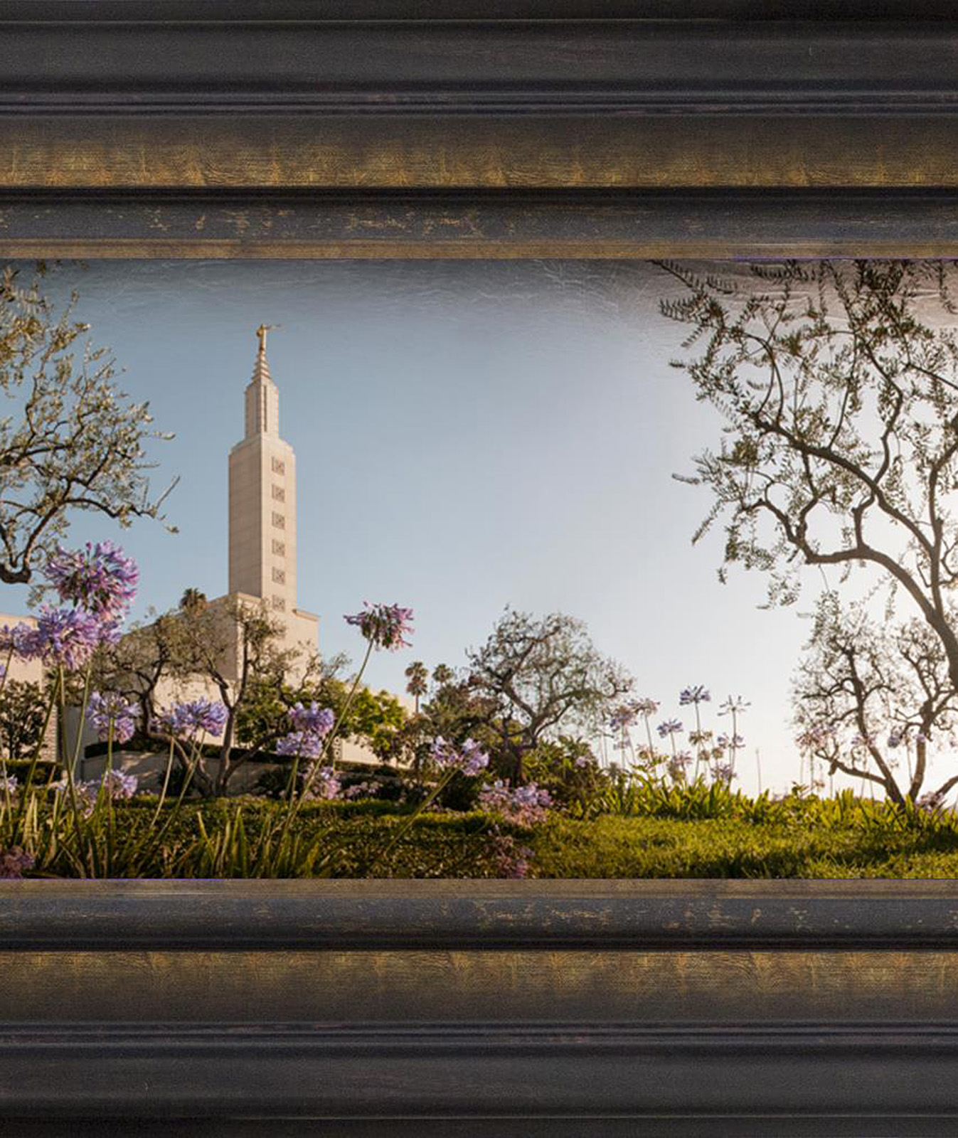 Los Angeles Temple, the Day Dawn is Breaking (19x48 Canvas Framed Art), , large image number 3