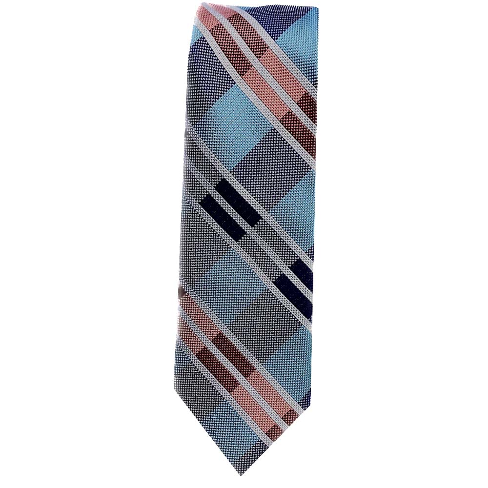 Youth Aqua/Navy Plaid Necktie