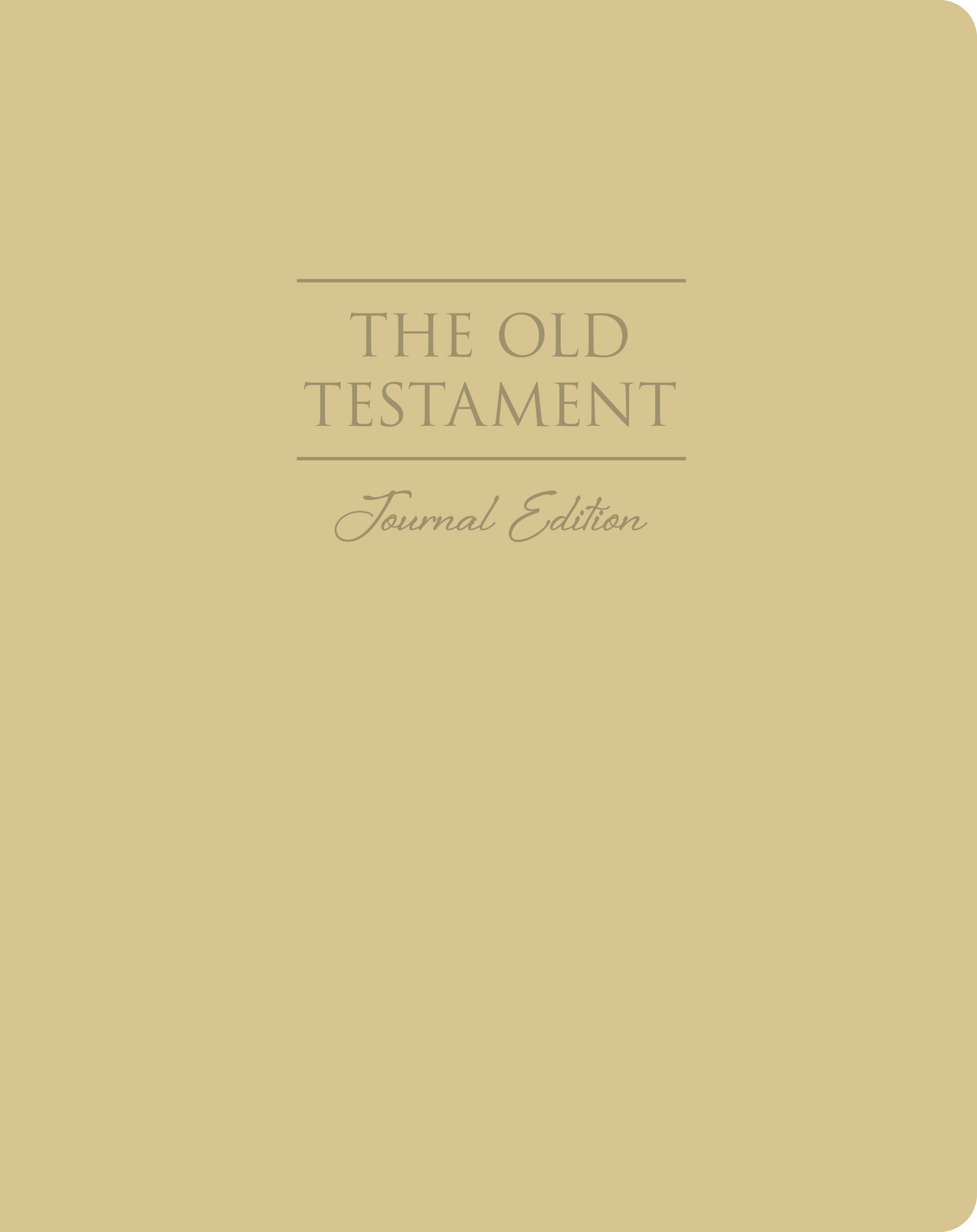 The Old Testament, Journal Edition, Large Print Faux Leather Unlined (No Index)