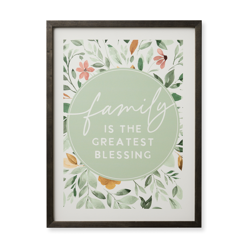 Family Blessing Floral (18x24 Framed Art)