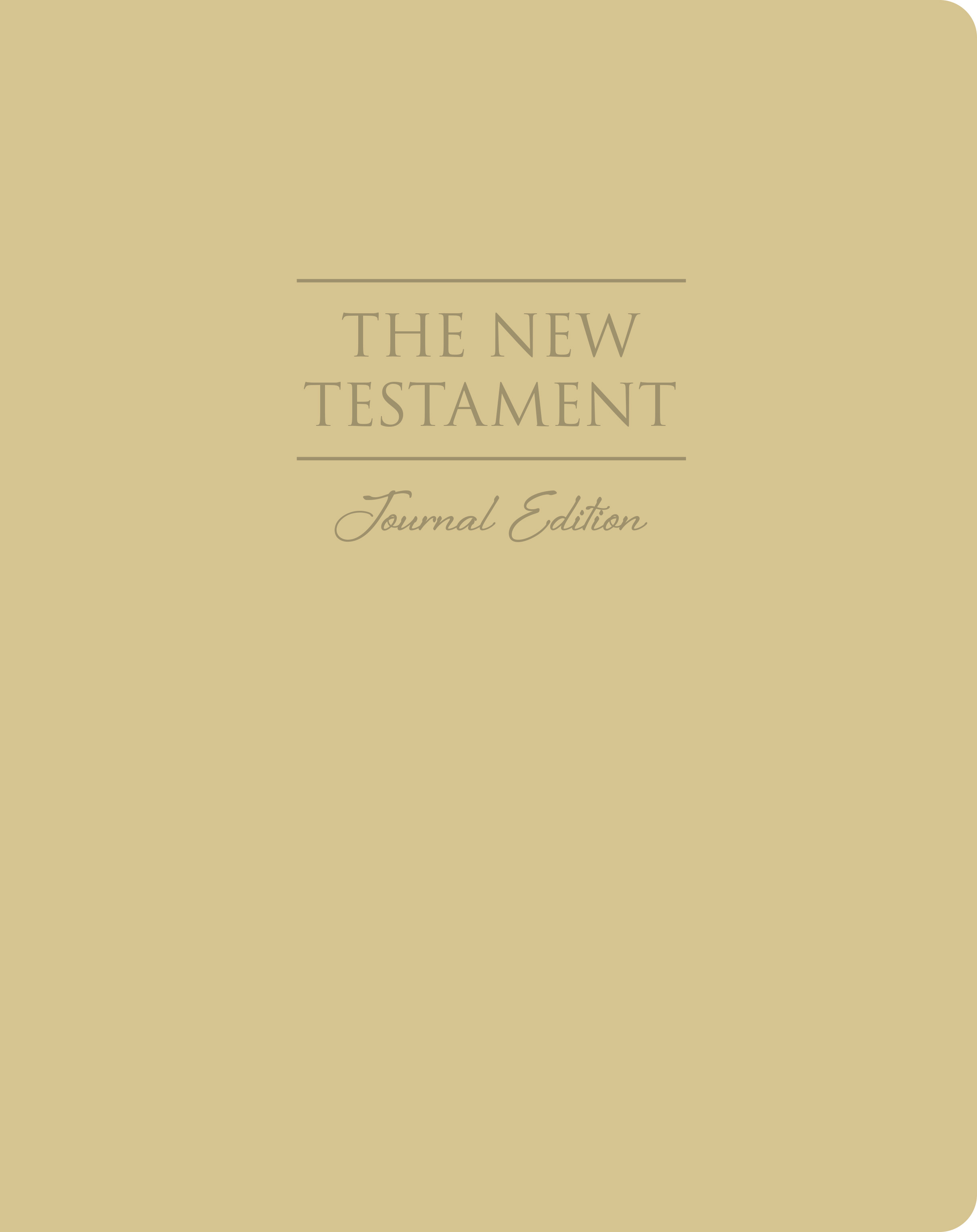 The New Testament, Journal Edition, Large Print Faux Leather (No Index)