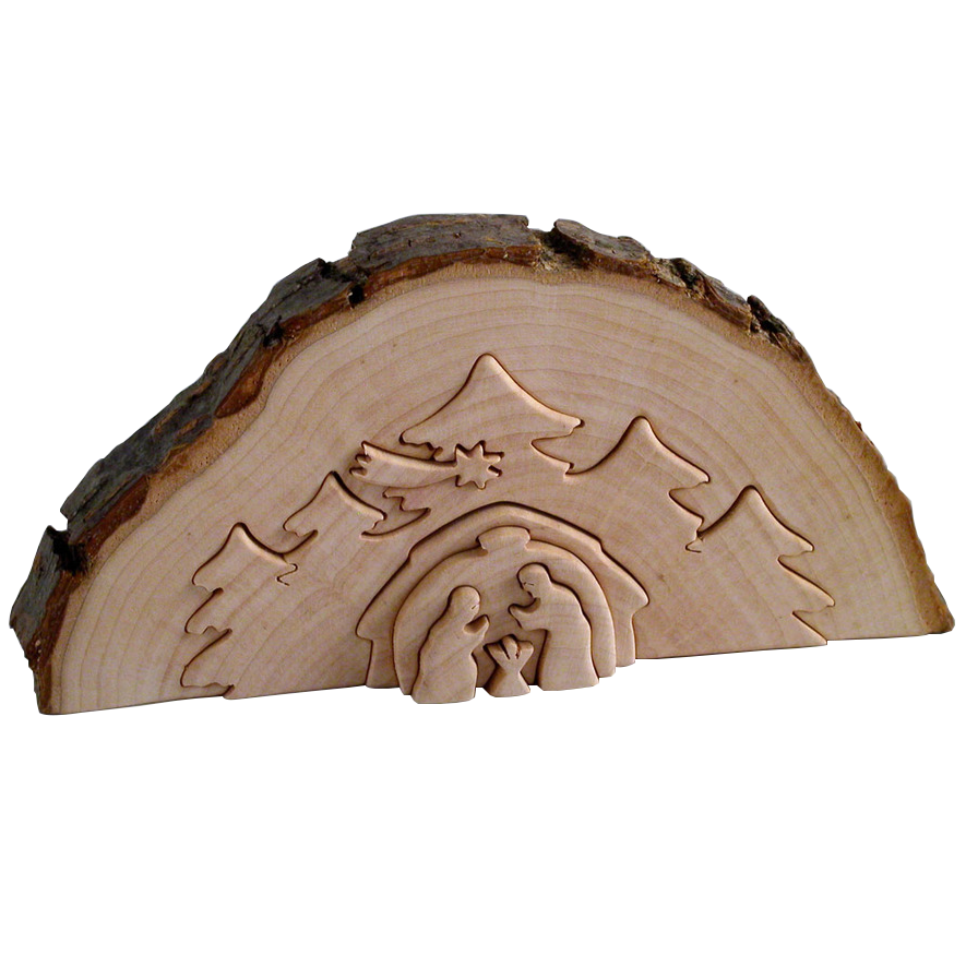 Italian Wood Nativity Disc, , large image number 0