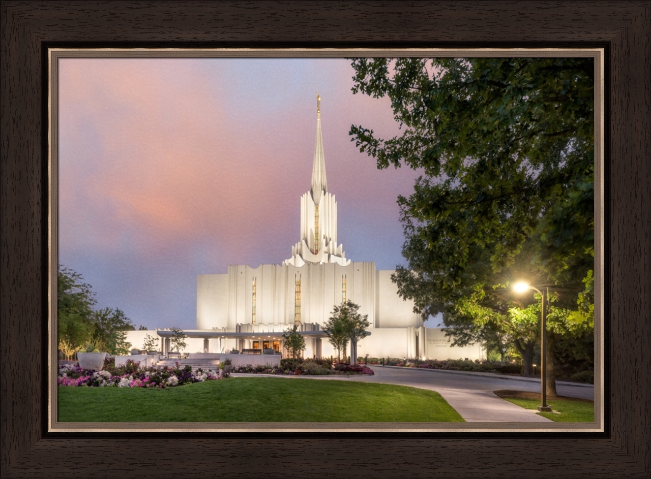 House of Peace: Jordan River Temple (27x35 Framed Art)