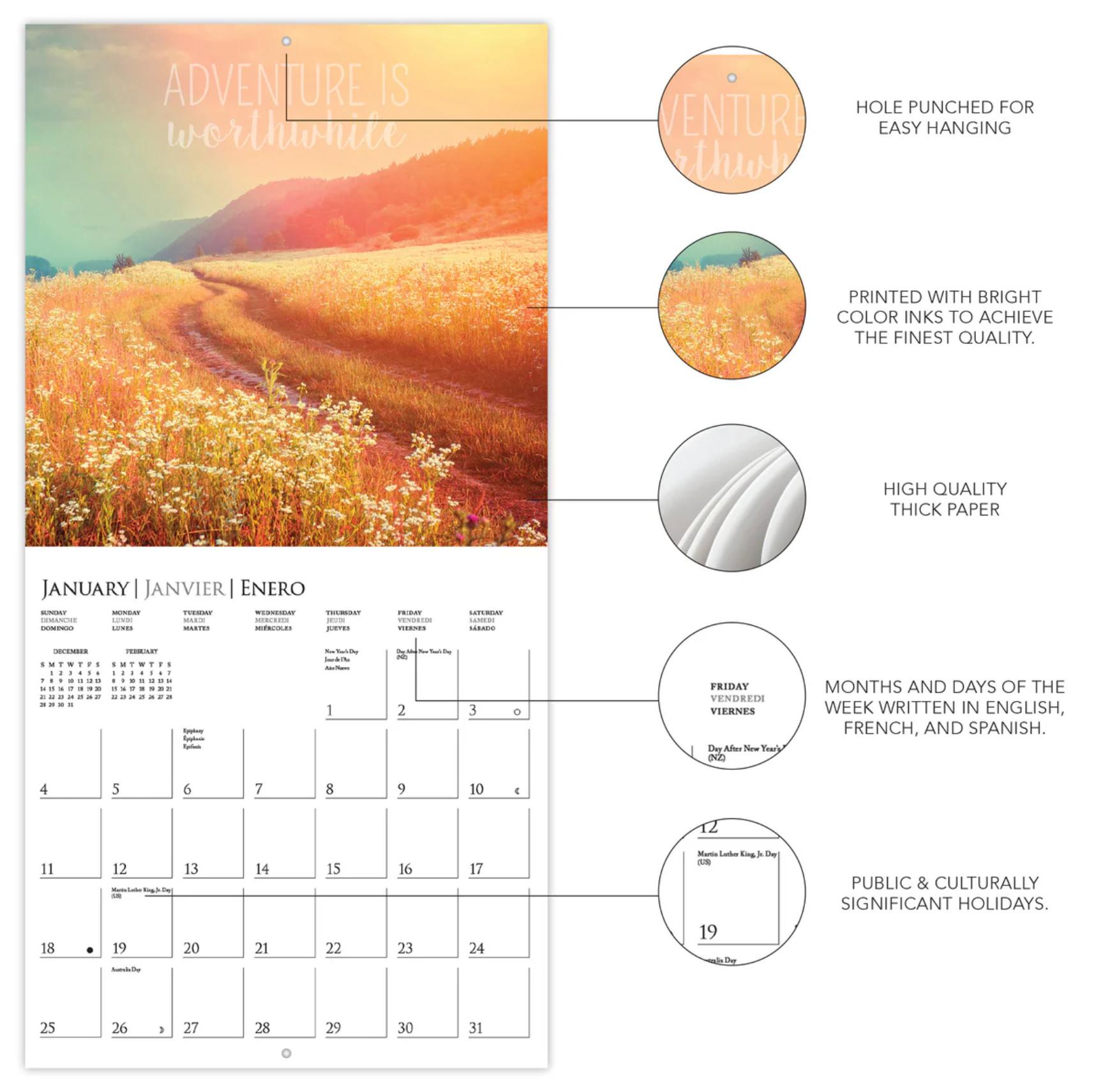2026 Wanderlust Wall Calendar, , large