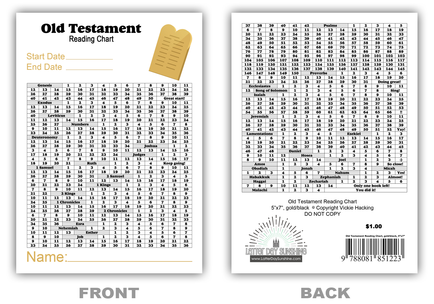 Old Testament Reading Chart, , large image number 0