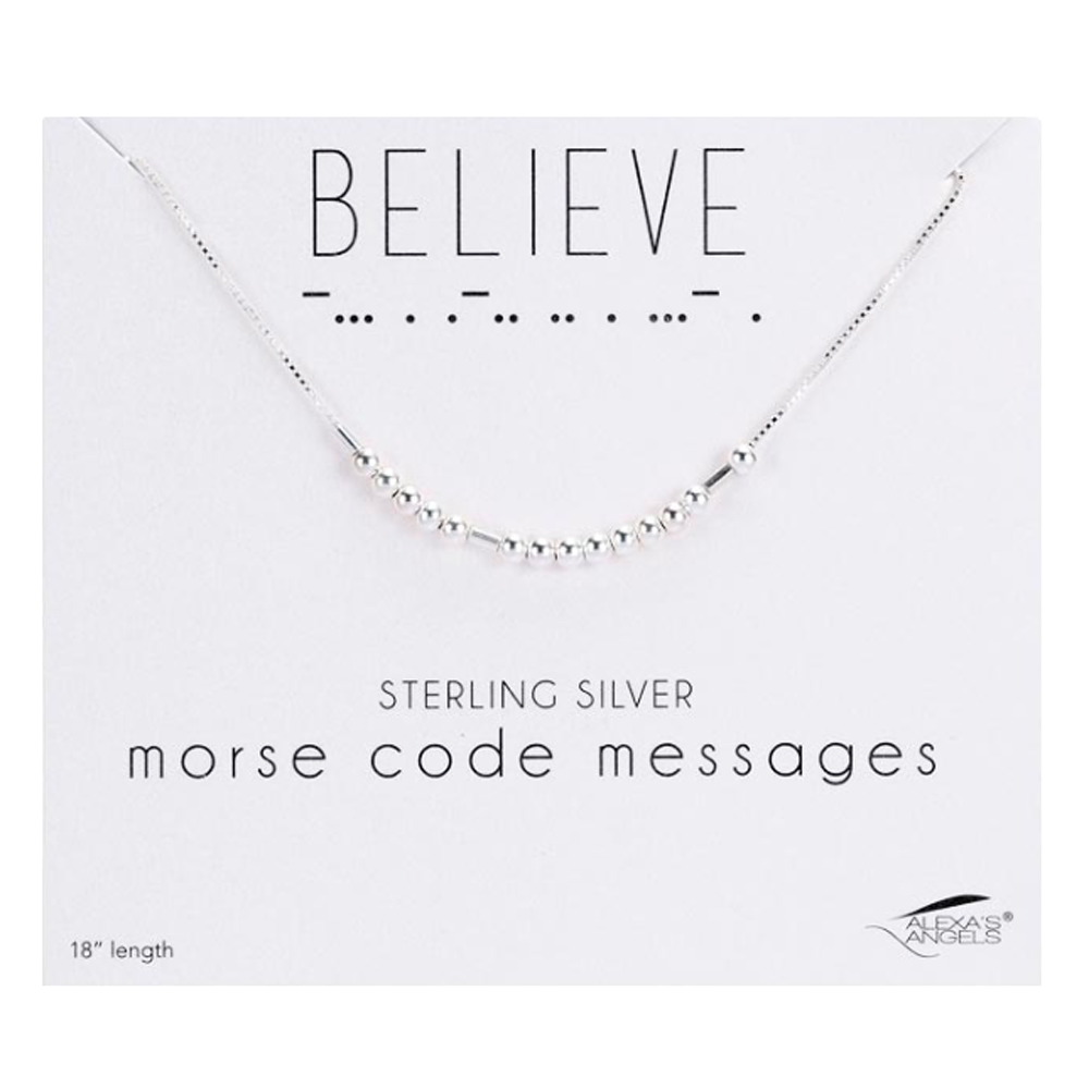 Morse Code Believe Necklace, , large image number 0