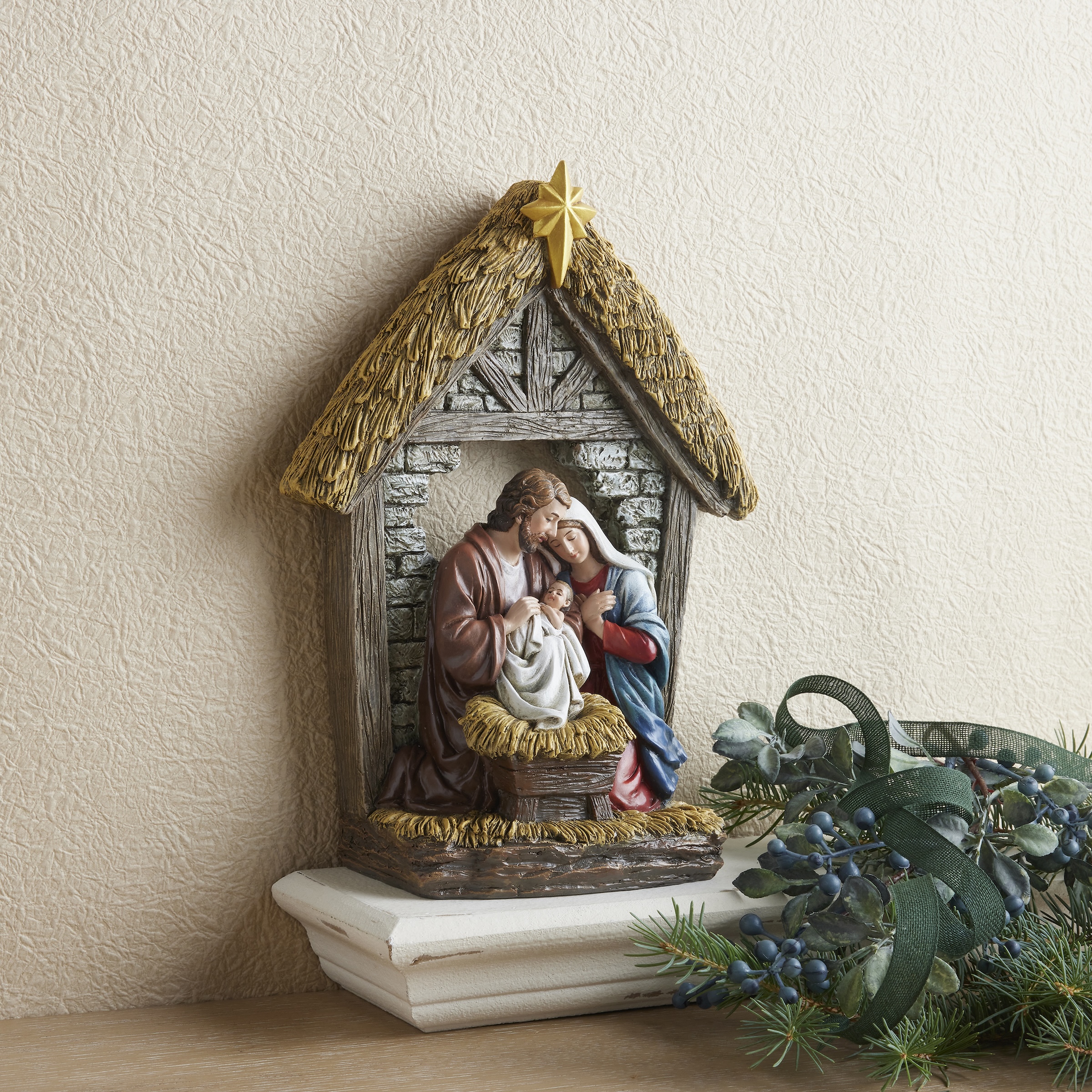 Joseph and Baby Jesus Nativity Figurine, , large image number 1
