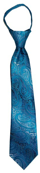 Boys' Turquoise and Silver Zipper Necktie, , large image number 1