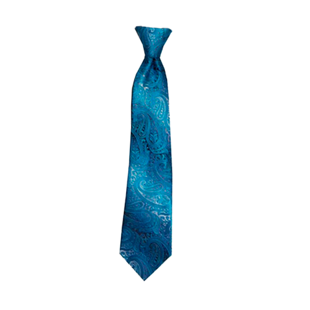 Boys' Turquoise and Silver Zipper Necktie, , large image number 0