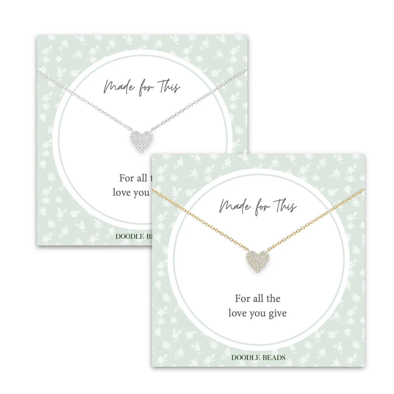 Pave Heart Necklace, , large image number 0