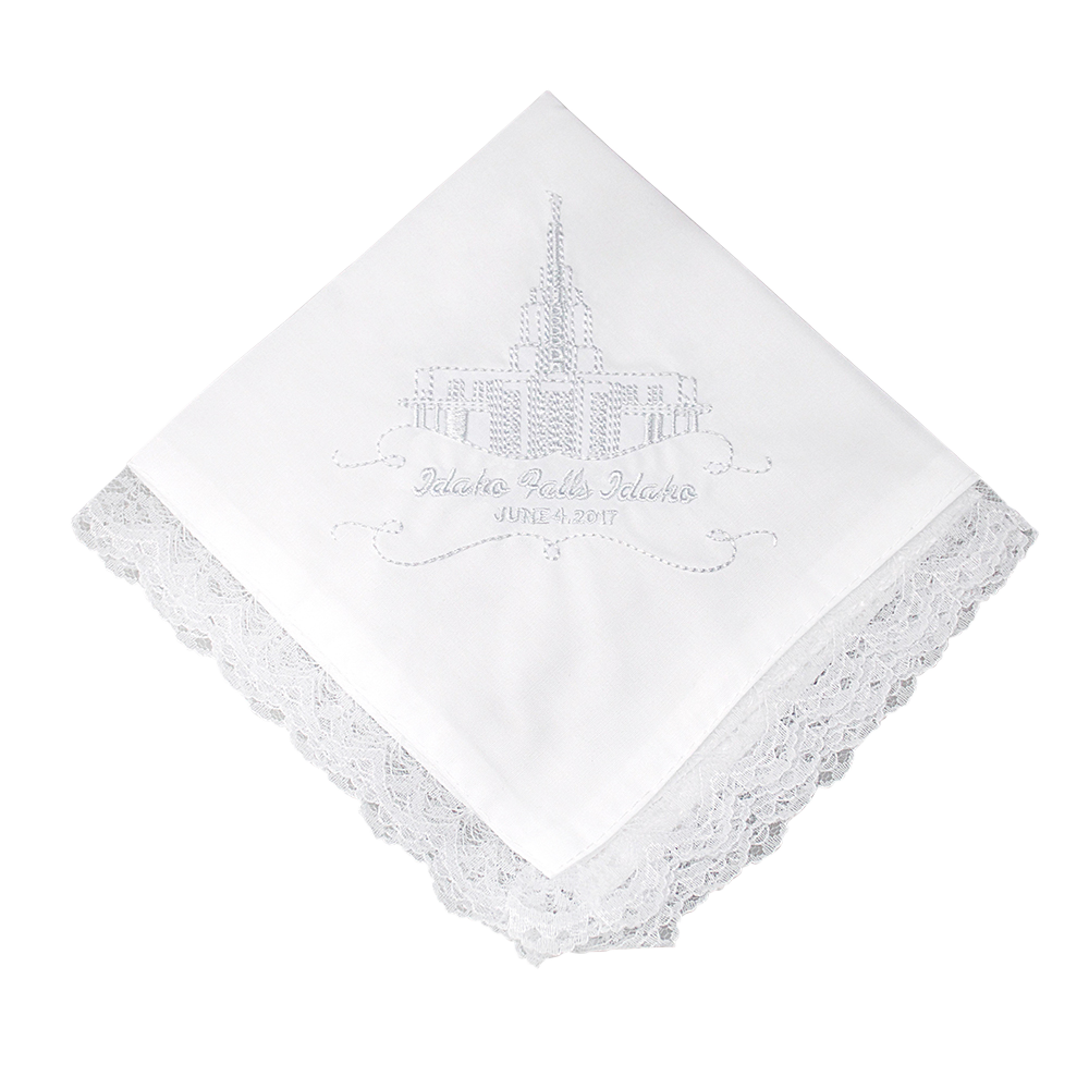 Idaho Falls Temple Lace Handkerchief, , large image number 0