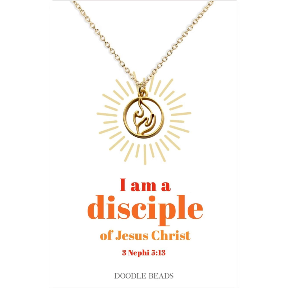 I Am a Disciple 2024 Youth Theme Flame Necklace