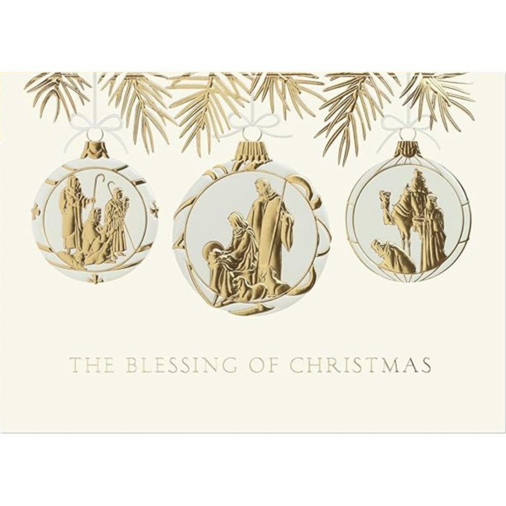 Nativity Ornament Trio Boxed Christmas Cards, , large image number 0