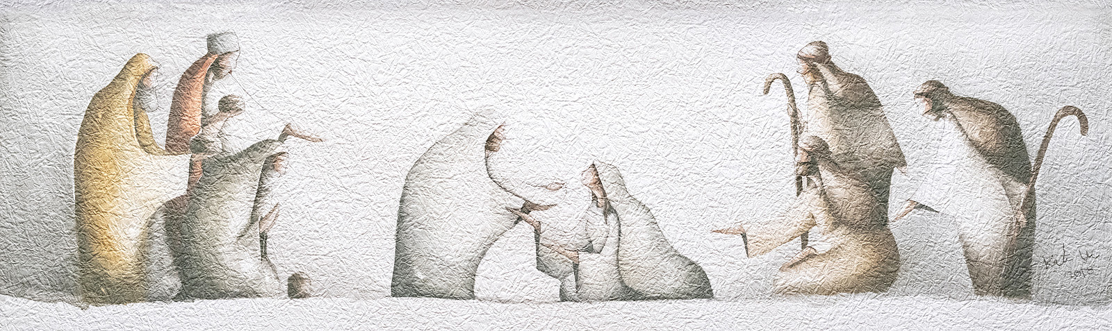 Love's Pure Light: A Nativity Piece by Kate Lee (15x40 Framed Art), , large