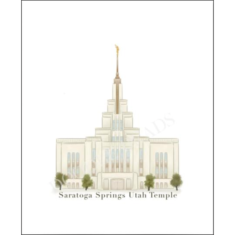 5X7 Saratoga Springs UT Temple - Print, , large image number 0