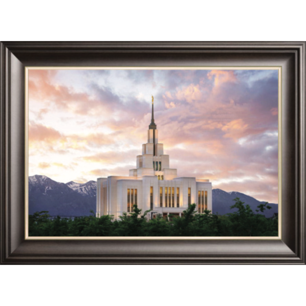 Saratoga Springs Temple, Summer Sunrise (44x32 Framed Canvas Print), , large image number 0