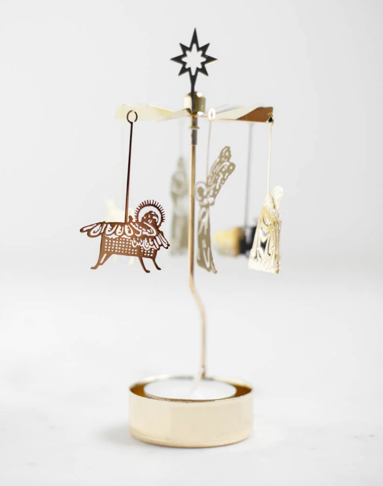 Holy Family Swedish Anglaspel Metal Nativity, , large image number 0