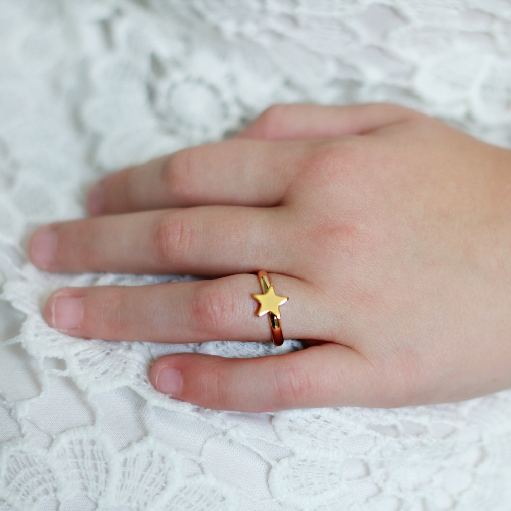 Star Adjustable Ring, , large