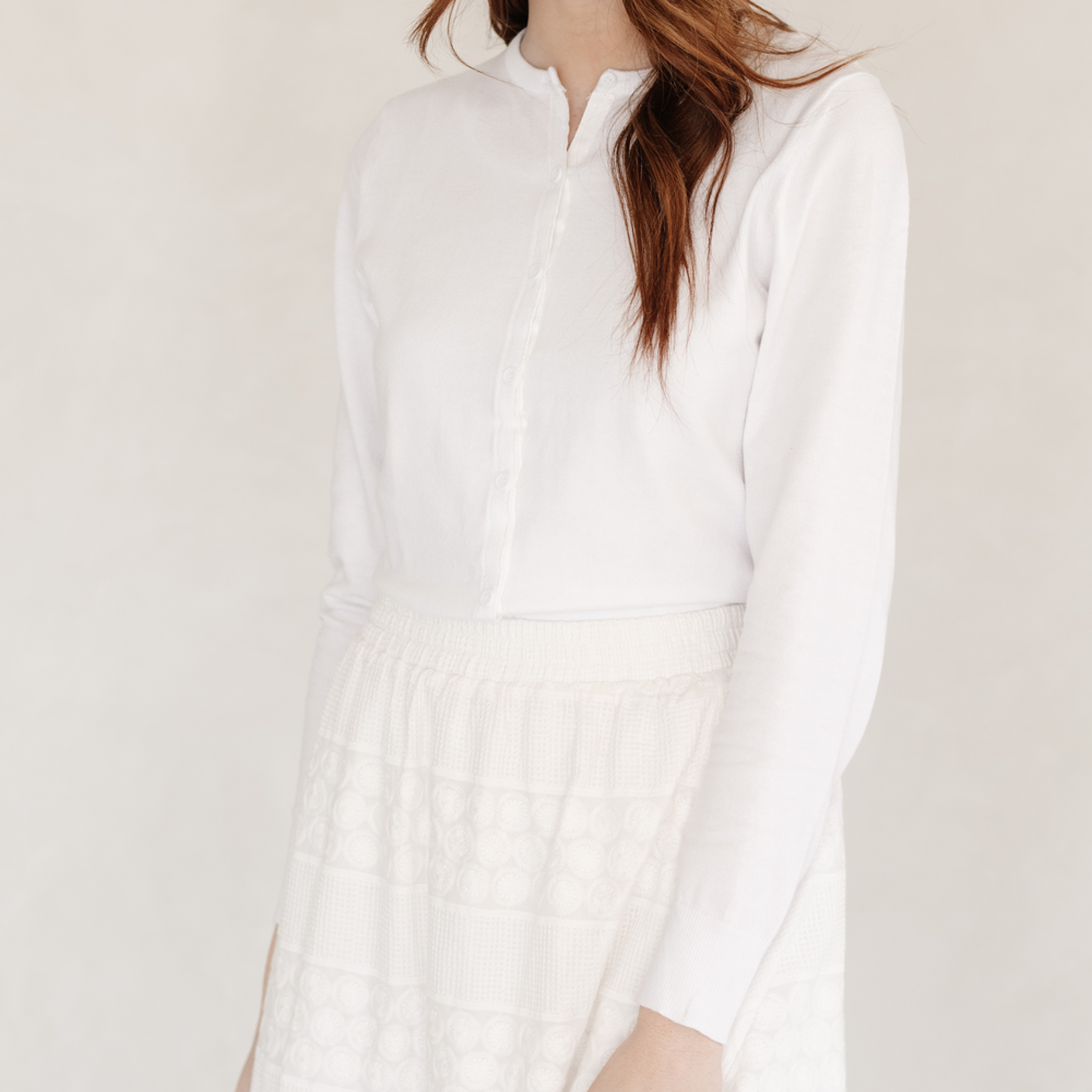 Ensley White Temple Sweater, , large
