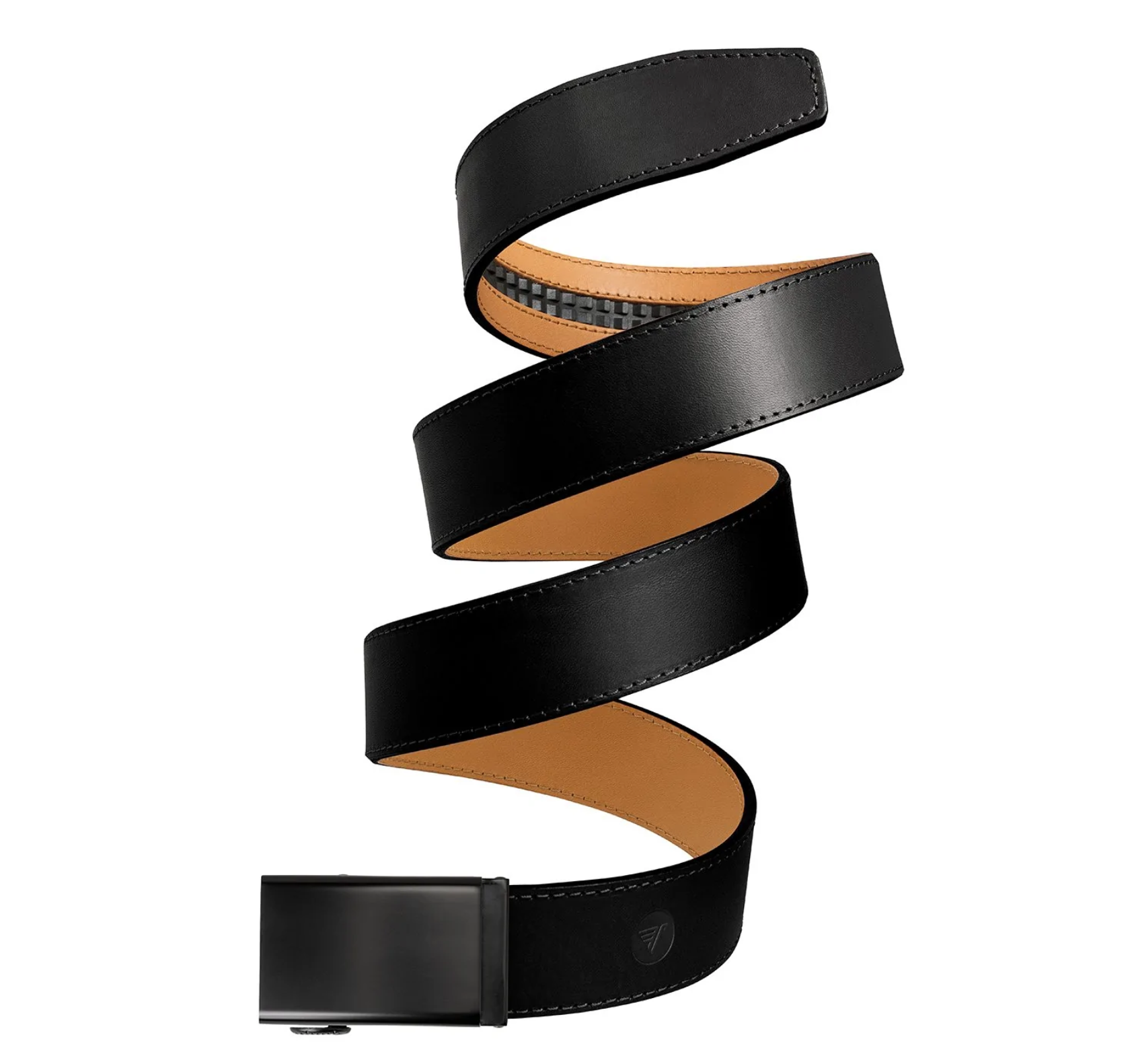 Steel on Black Italian Leather 40mm Belt, , large image number 0