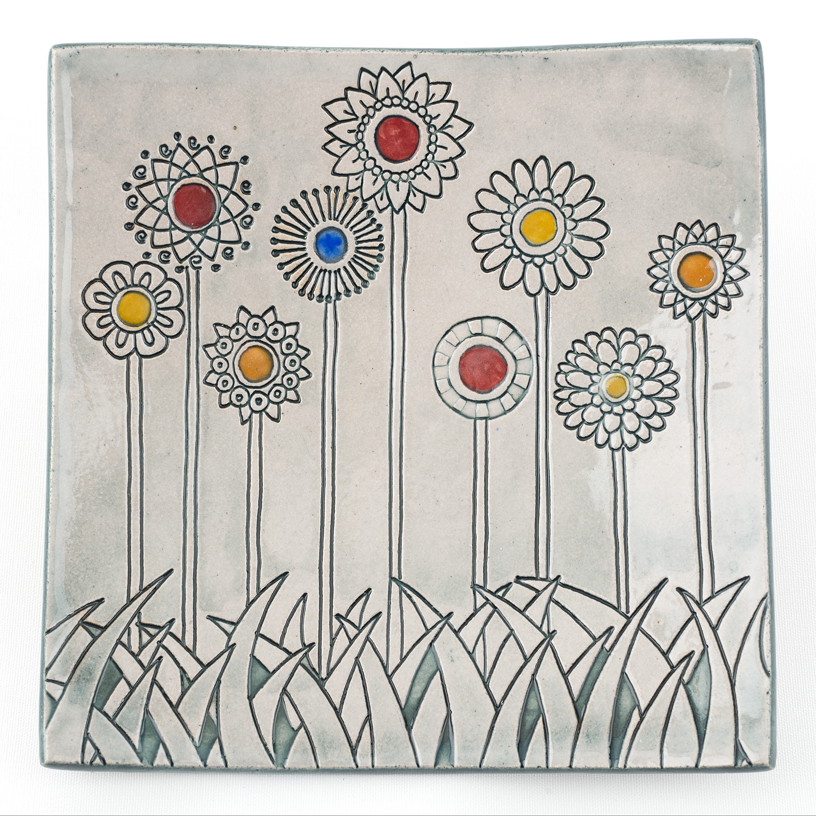 Garden Flowers Square Plate, , large image number 0