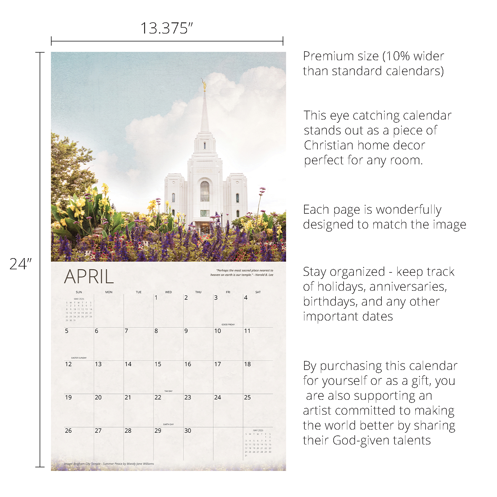 2026 I Love to See the Temple Calendar, , large image number 2