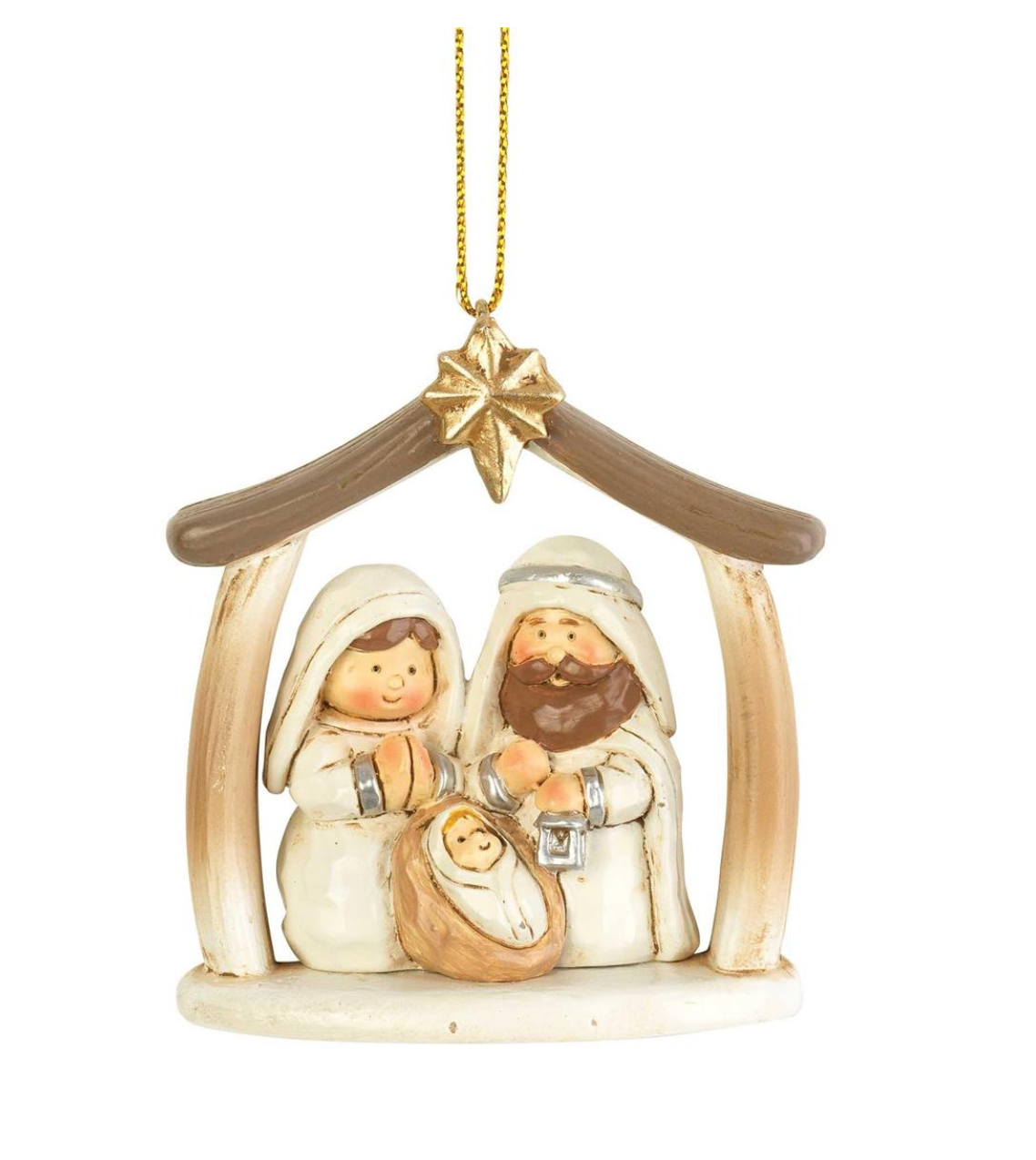 Holy Family in Stable Ornament