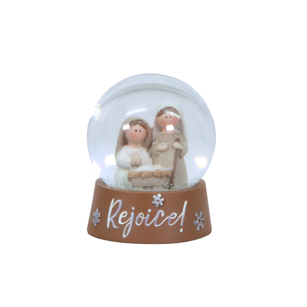 "Rejoice!" Holy Family Snow Globe Nativity, , large image number 0