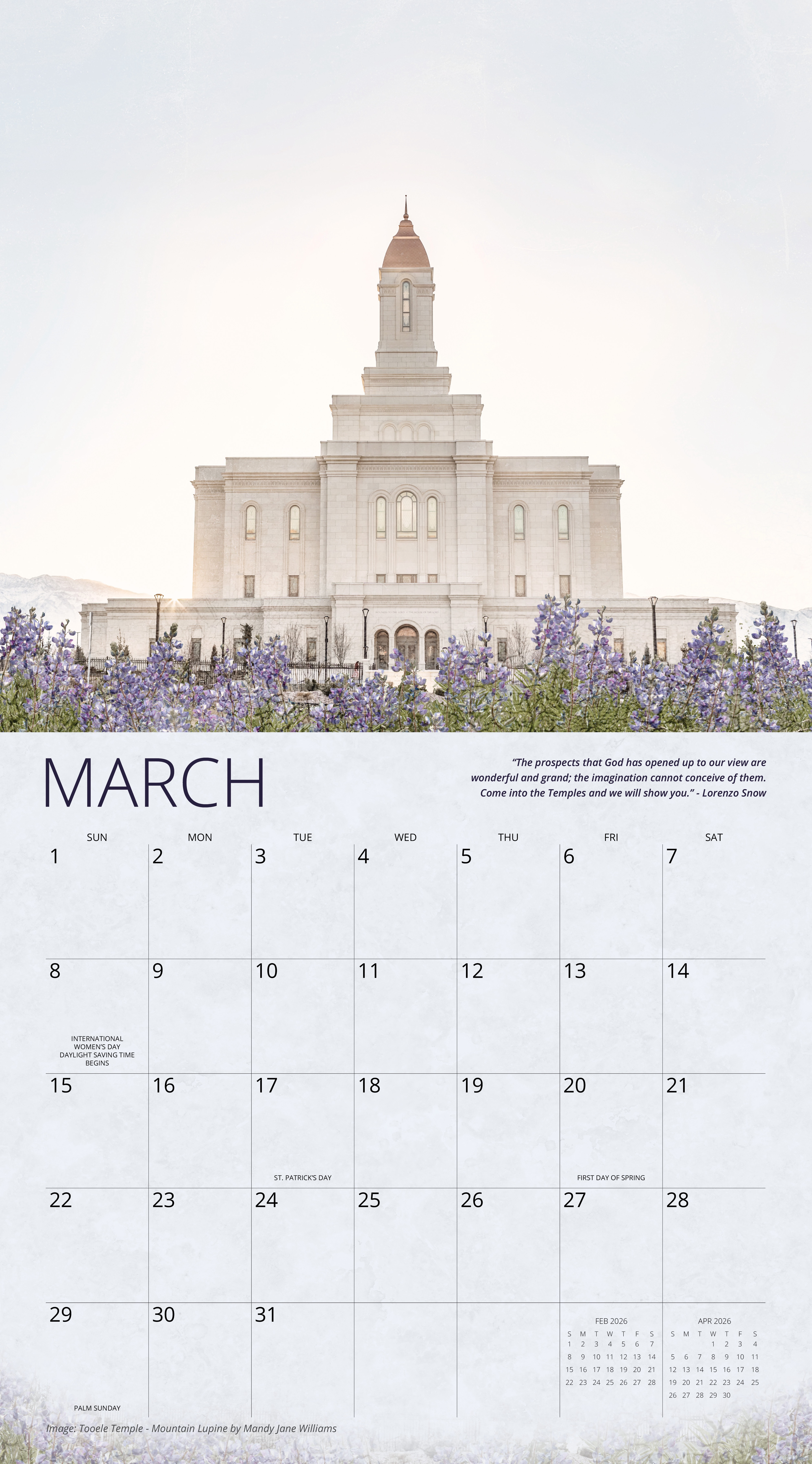 2026 I Love to See the Temple Calendar, , large image number 3