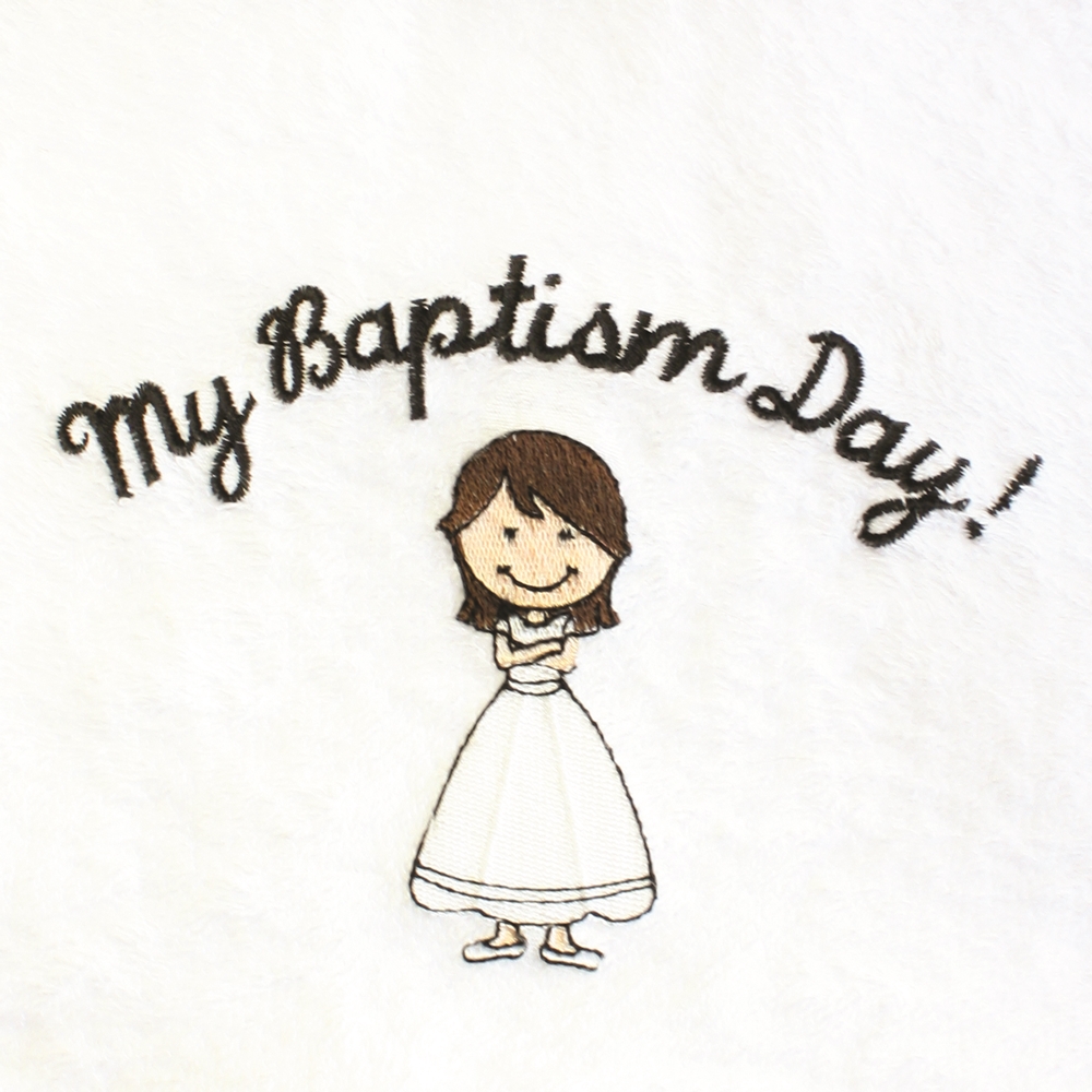 My Baptism Day Towel - Brown Hair, , large