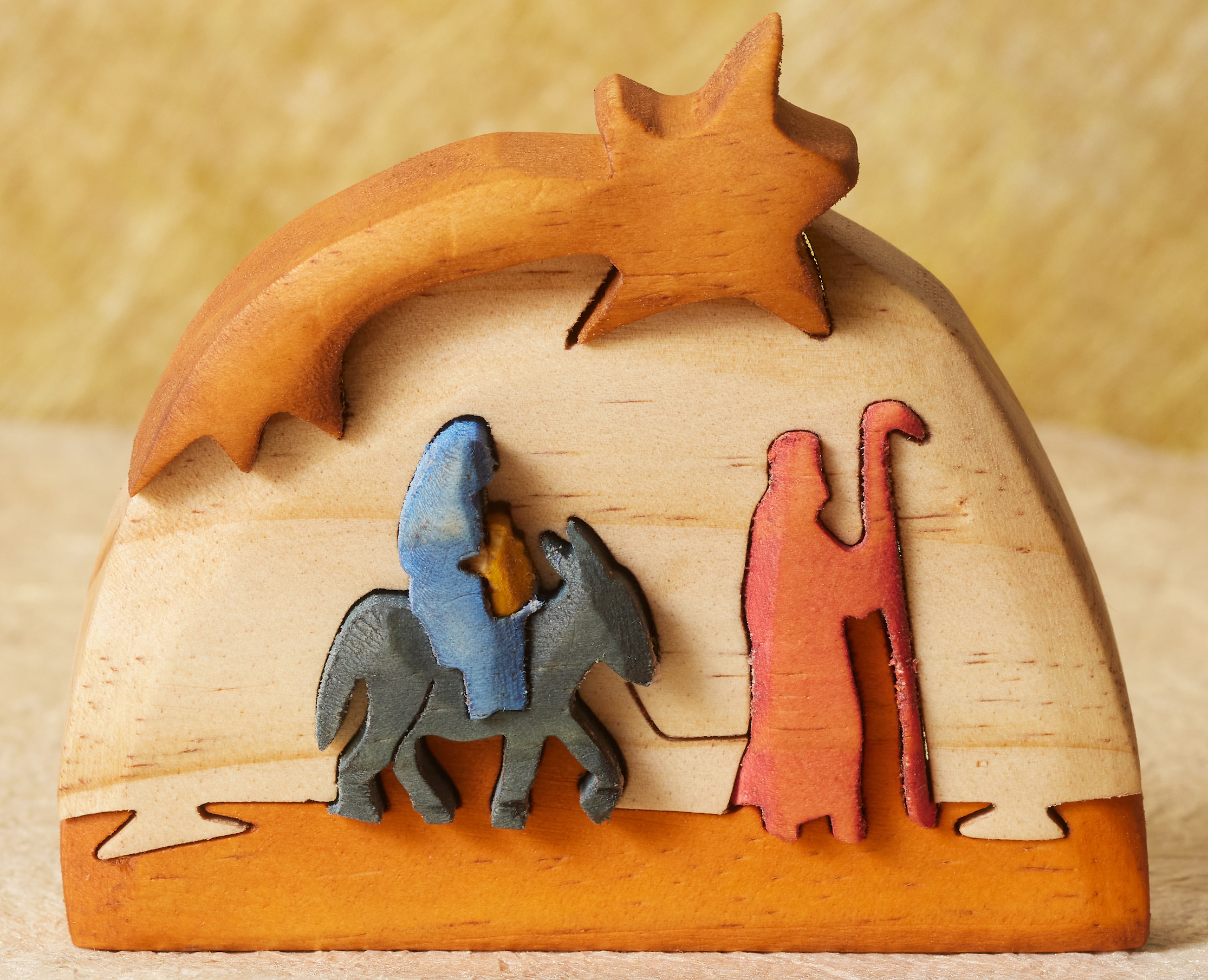 Colombian Flight to Egypt Wood Puzzle Nativity, , large