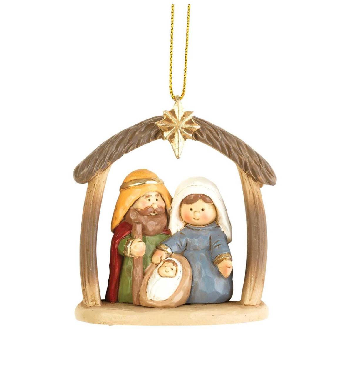 Holy Family in Creche Ornament, , large image number 0