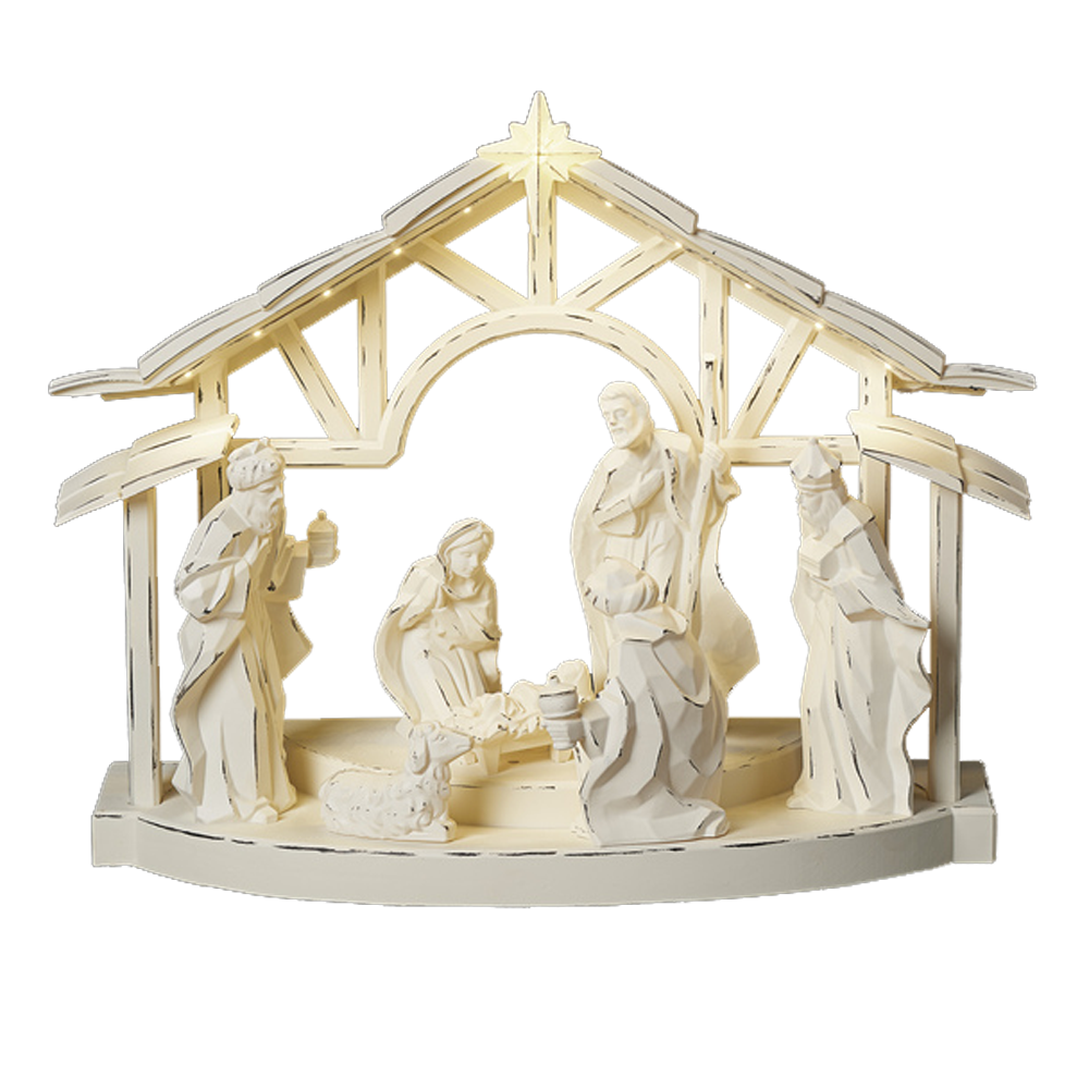 Light-up Ivory Resin Scene, , large image number 0