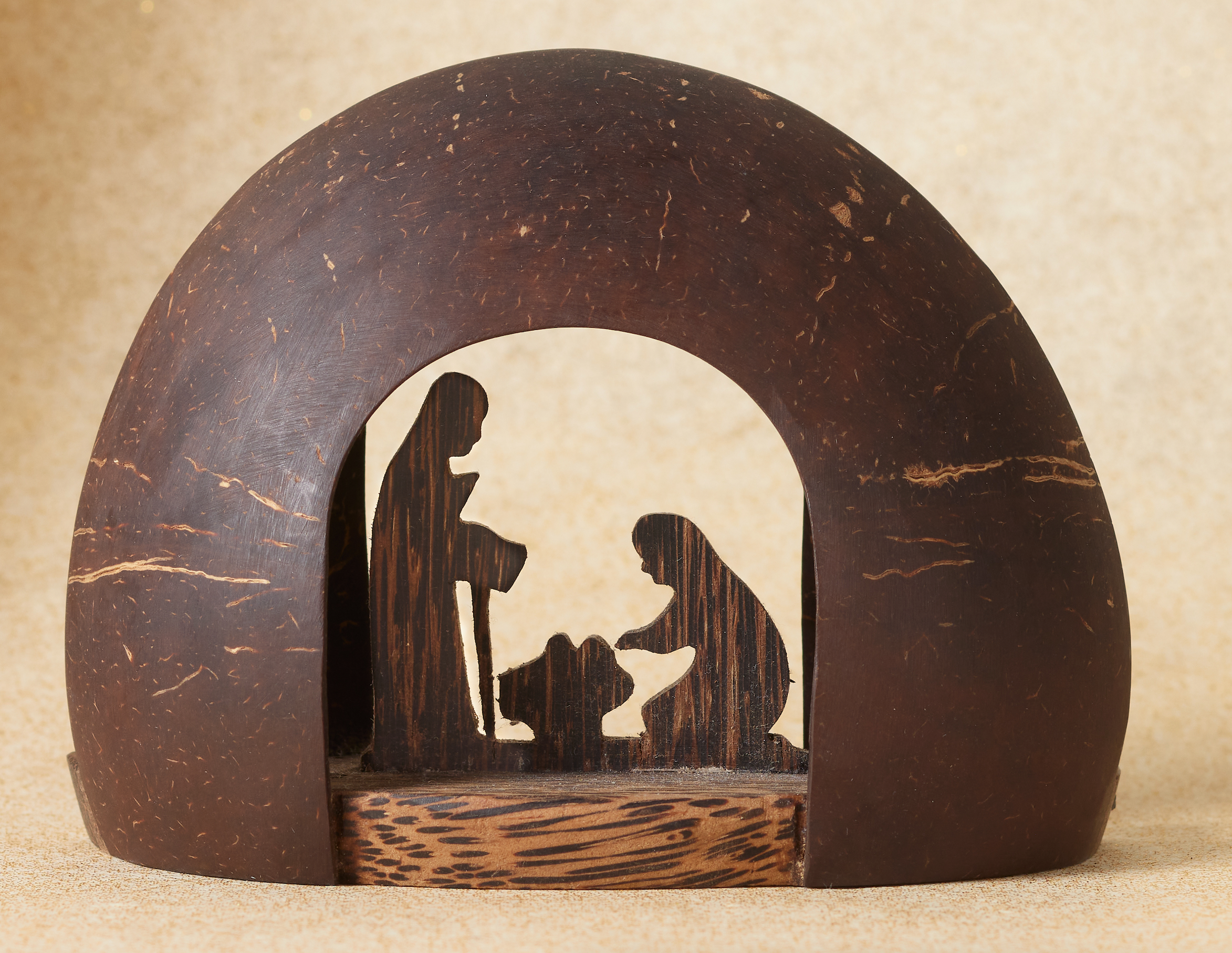 Cambodian Carved Coconut Nativity, , large image number 1