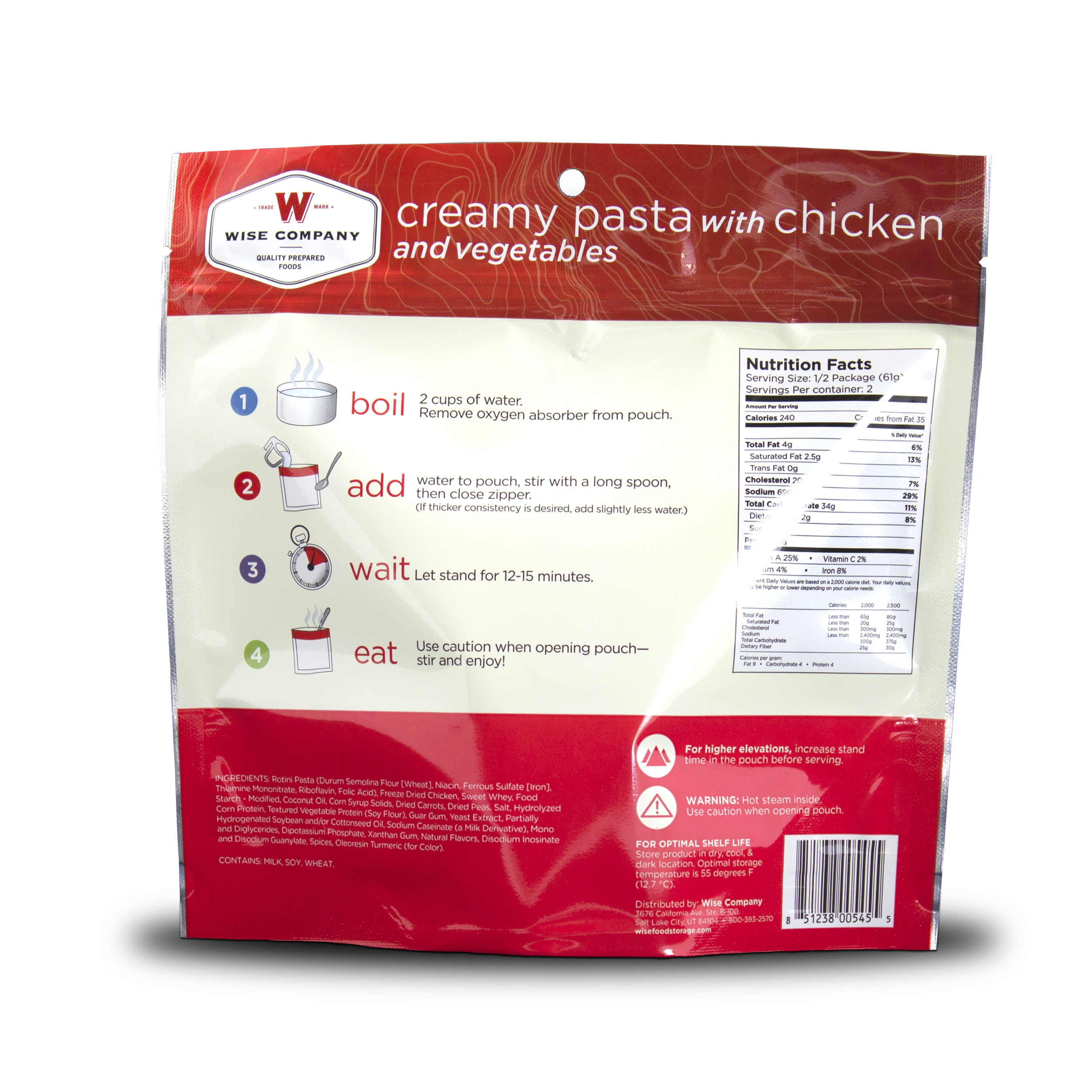Creamy Pasta with Chicken Camping Pouch, , large