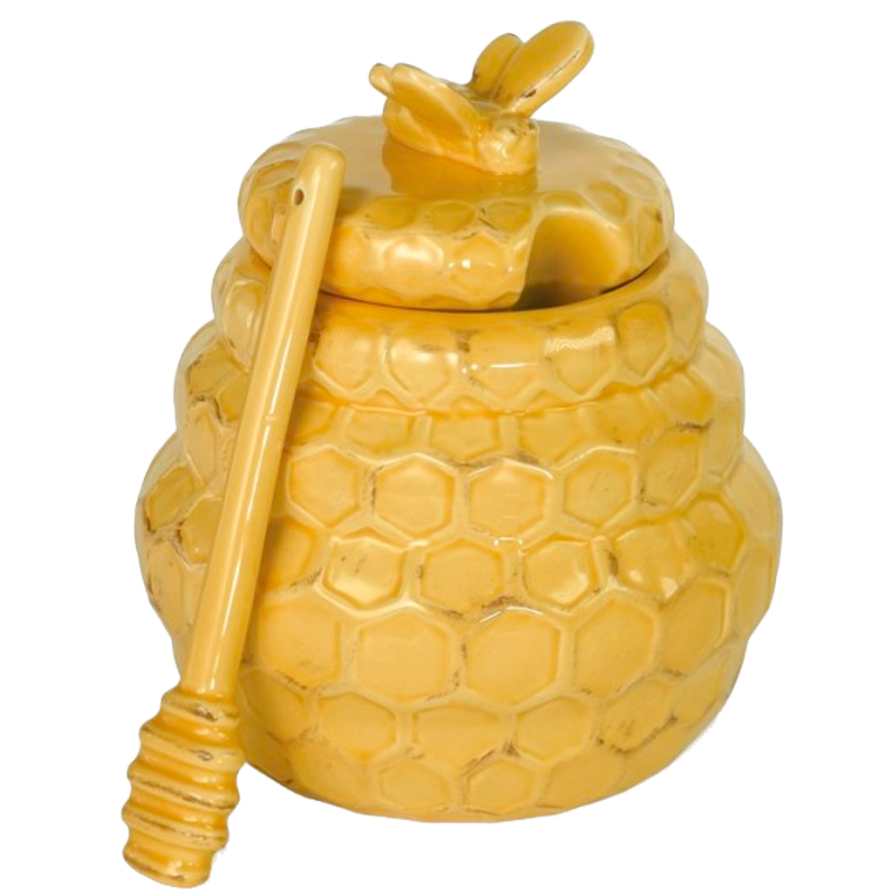Honeycomb Honey Pot and Dipper, , large image number 0