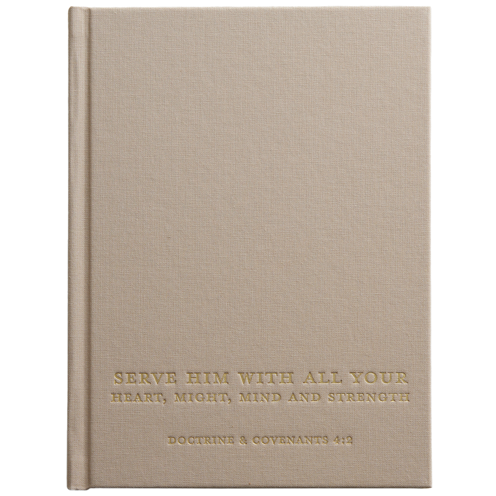 Serve Him, Dark Beige Linen Missionary Journal
