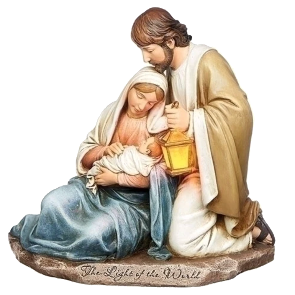 Light of the World Holy Family Resin Nativity Figurine, , large