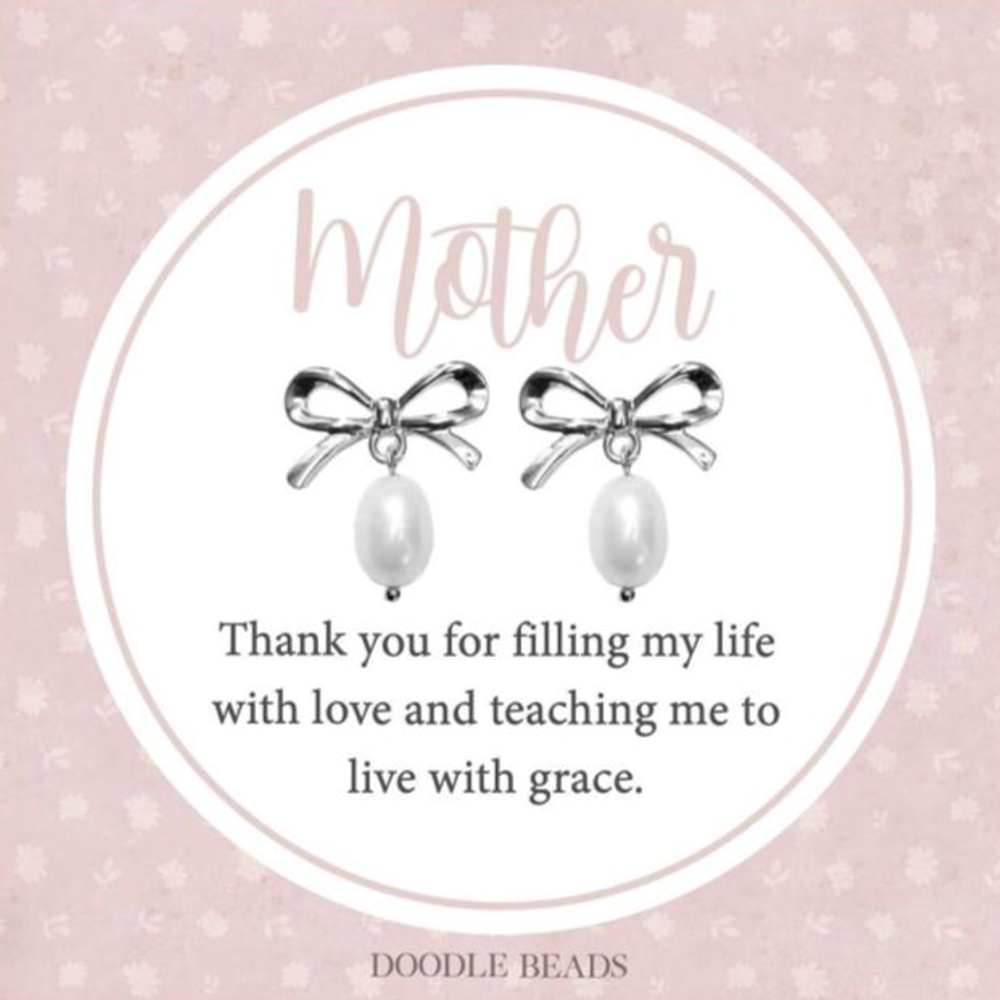 Pearl and Bow Earrings